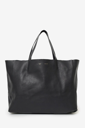 Celine Black Leather Cabas Horizontal Tote