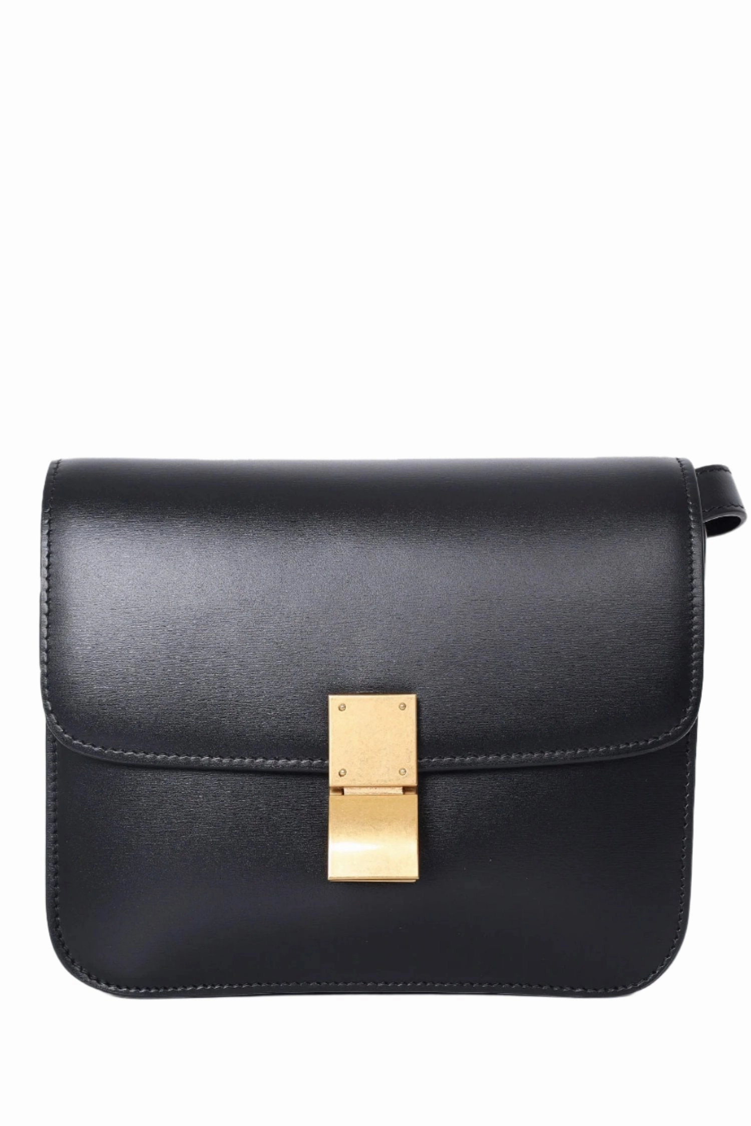 Celine Black Leather Small Box Crossbody Bag