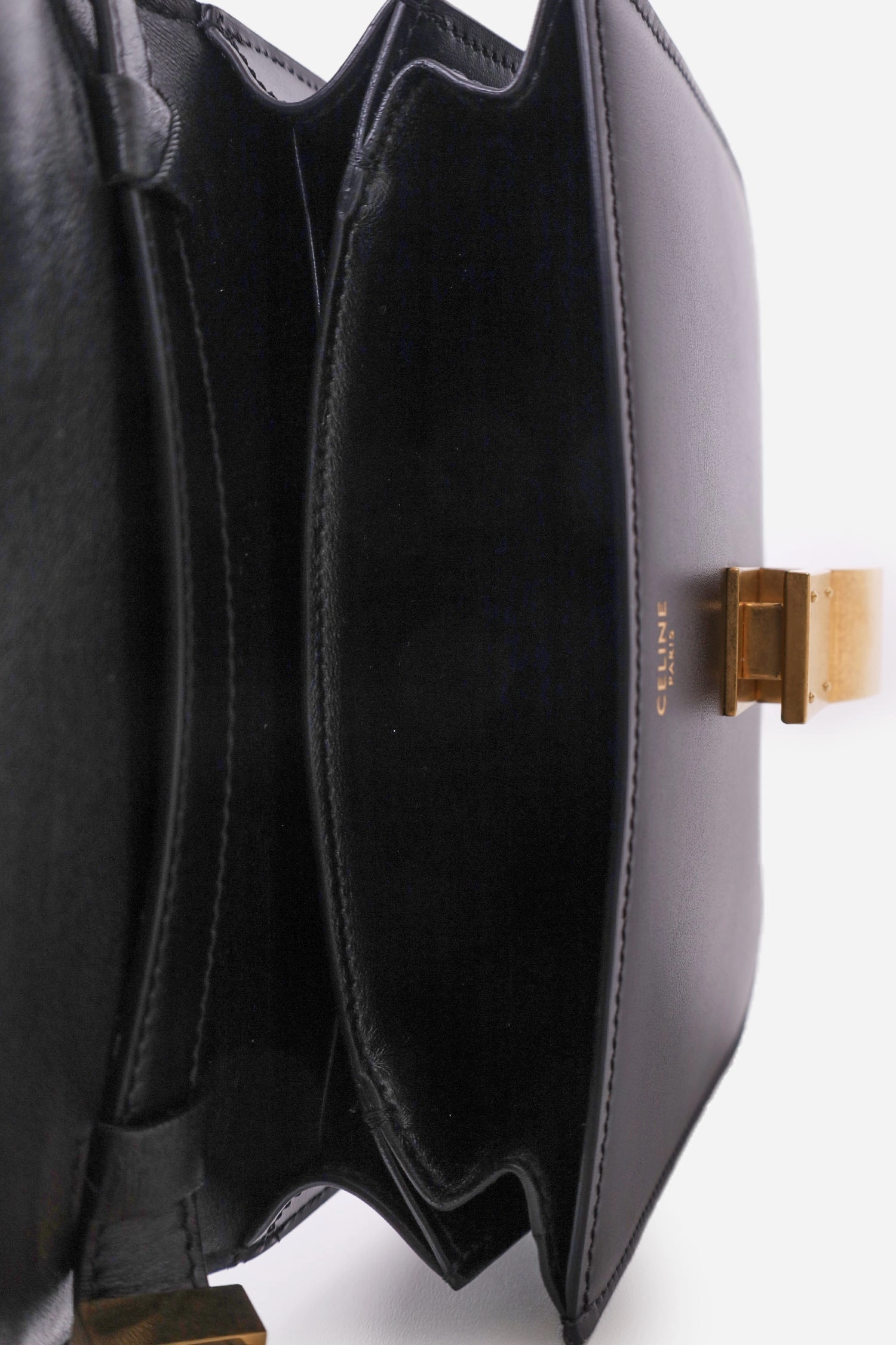 Celine Black Leather Small Box Crossbody Bag
