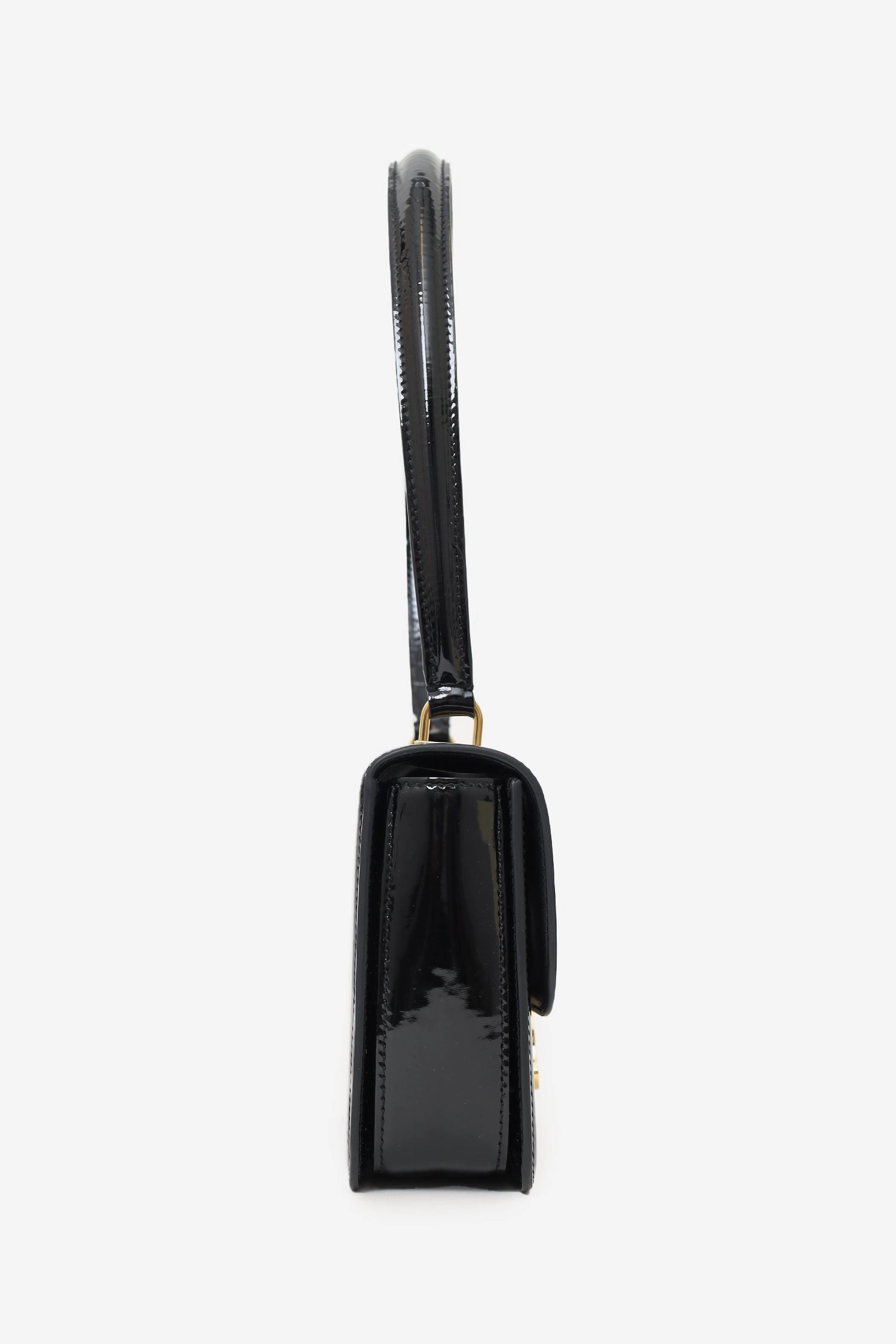 Celine Black Patent Calfskin Teen Garance Top Handle Bag