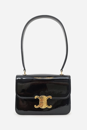 Celine Black Patent Calfskin Teen Garance Top Handle Bag