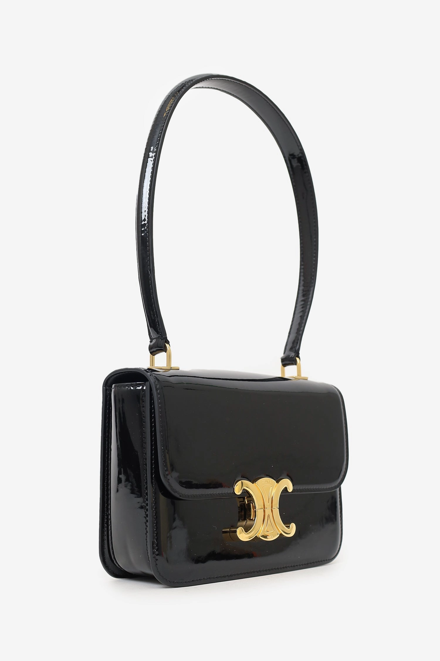 Celine Black Patent Calfskin Teen Garance Top Handle Bag