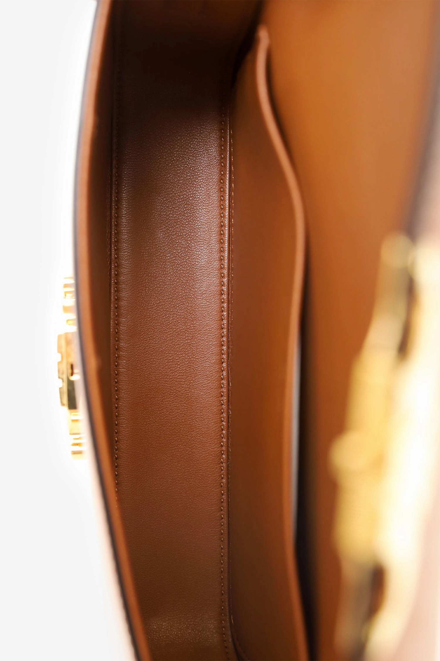 Celine Brown Shiny Calfskin Triomphe Shoulder Bag