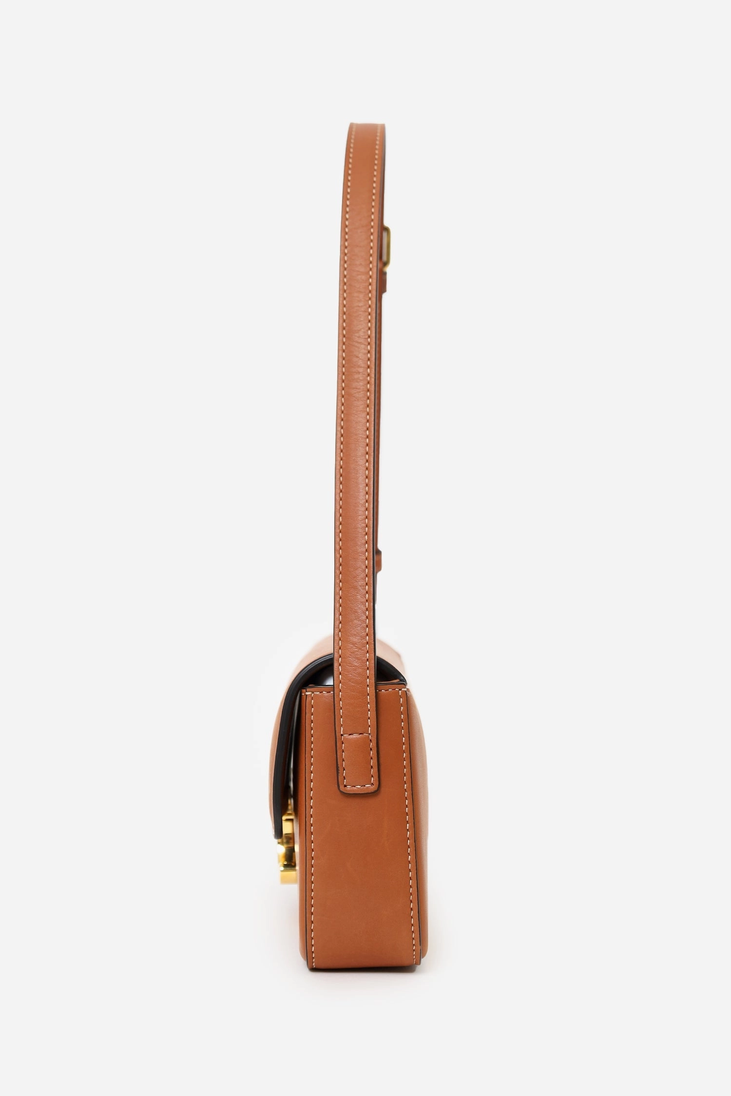Celine Brown Shiny Calfskin Triomphe Shoulder Bag