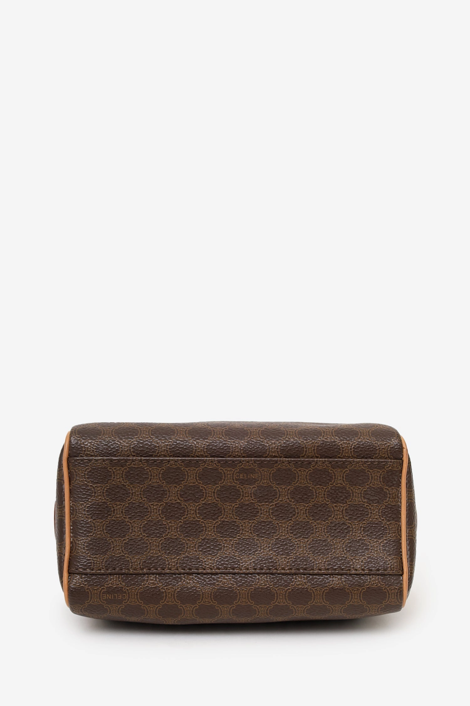 Celine Brown Vintage Mini Macadam Boston Bag