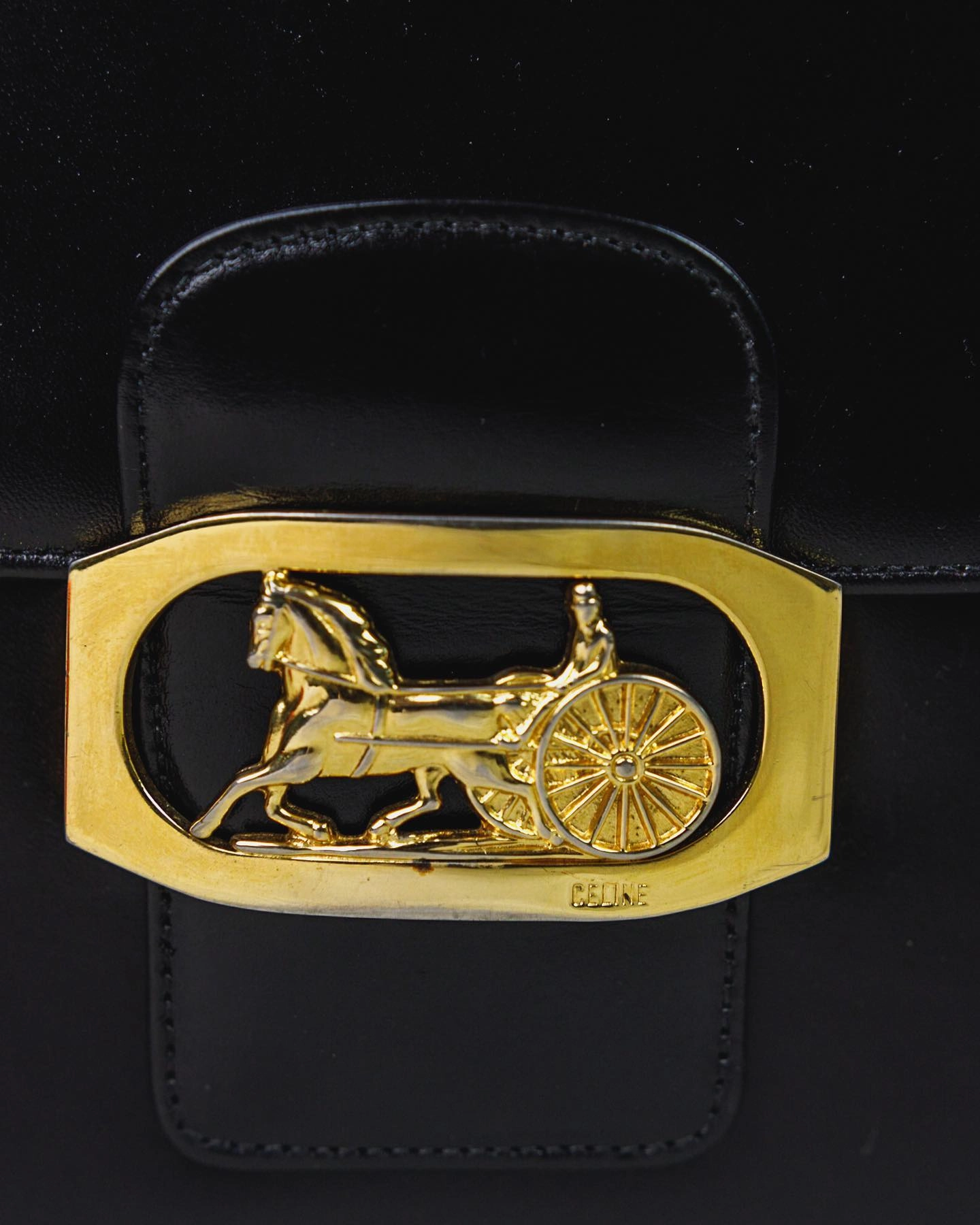 Celine Calfskin Horse Carriage Shoulder Bag