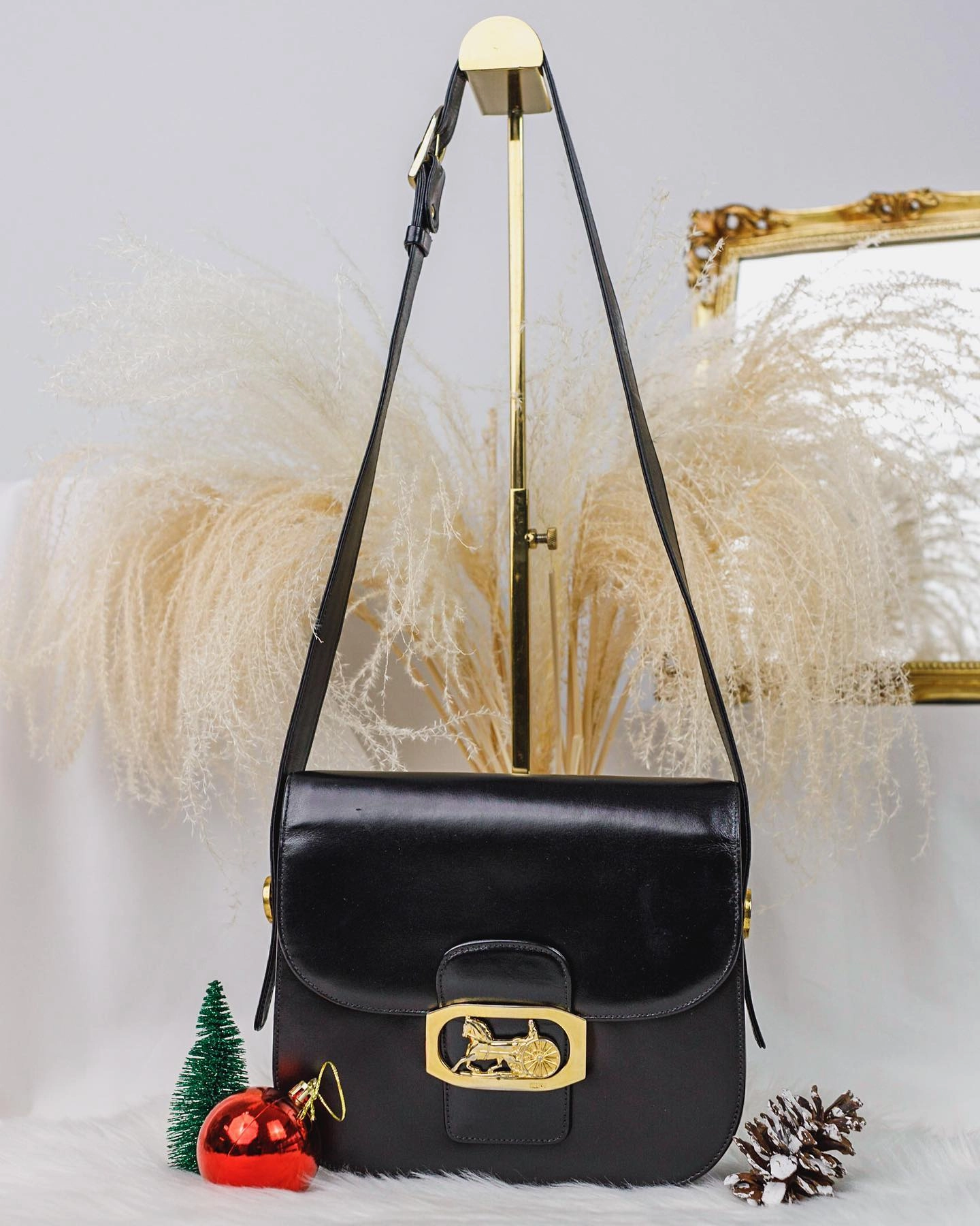 Celine Calfskin Horse Carriage Shoulder Bag