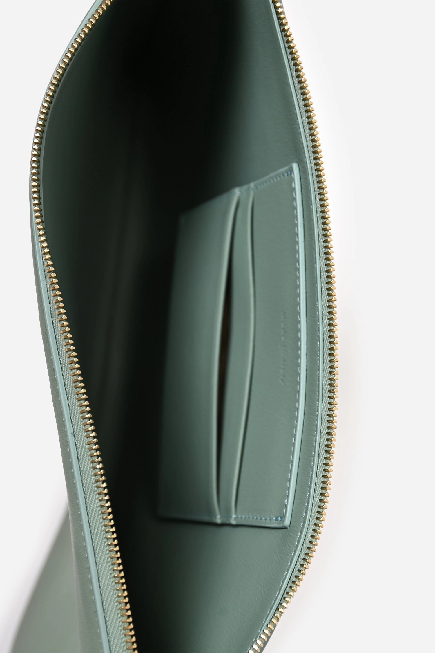 Celine Clear PVC Logo Tote with Green Leather Pouch