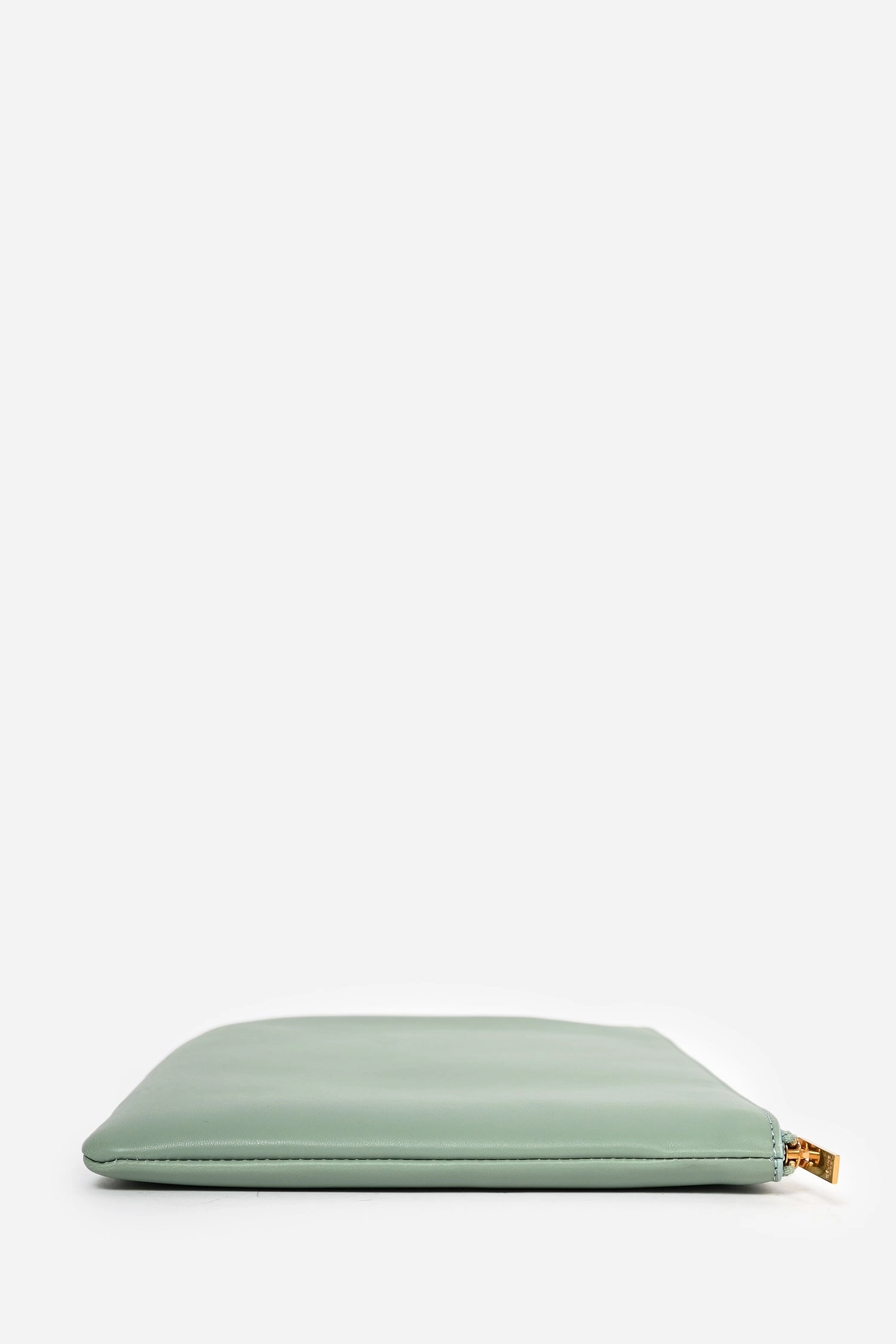 Celine Clear PVC Logo Tote with Green Leather Pouch