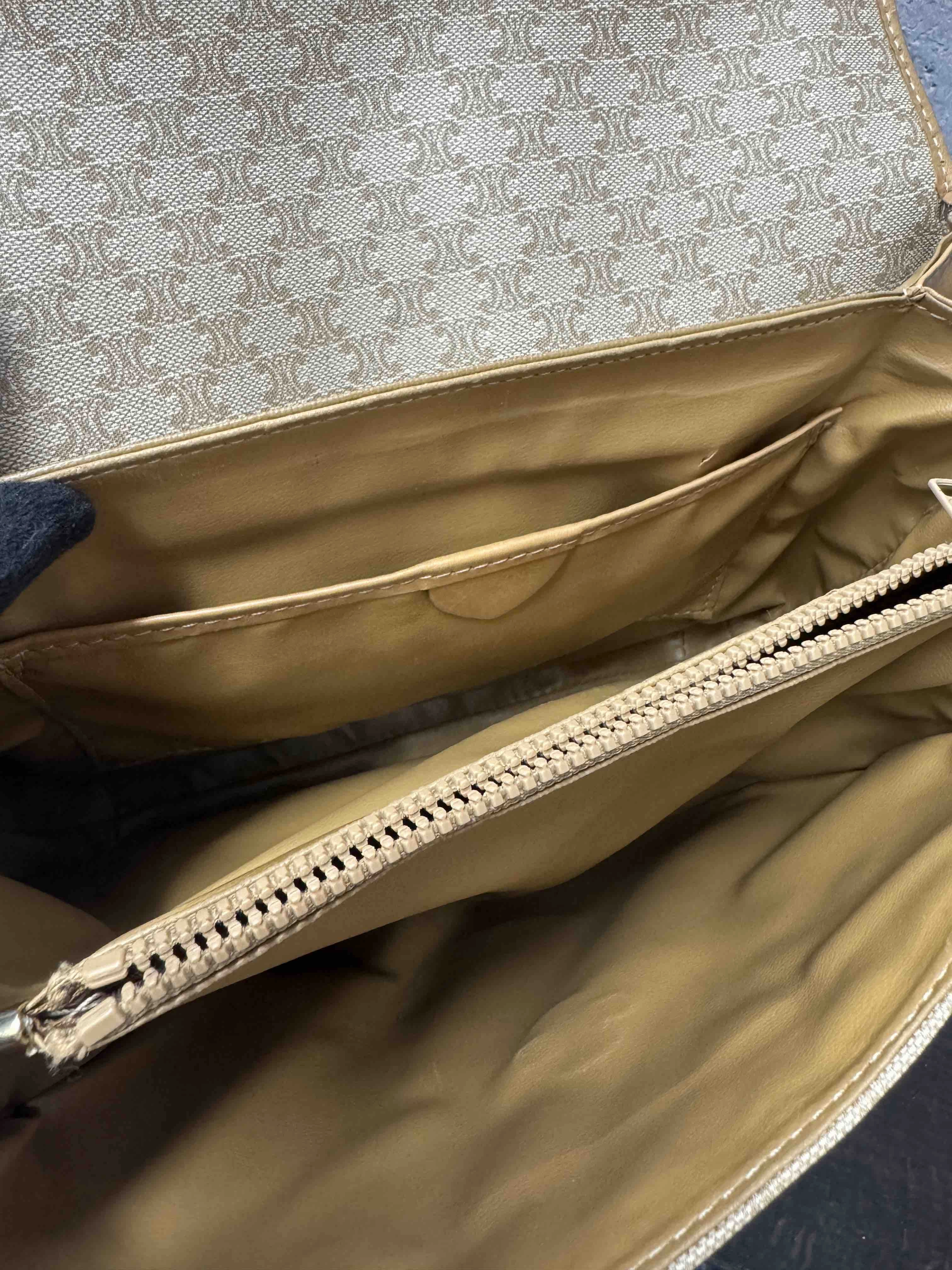 Celine Crossbody Bag JU31225000 Tan Canvas Crossbody Bag