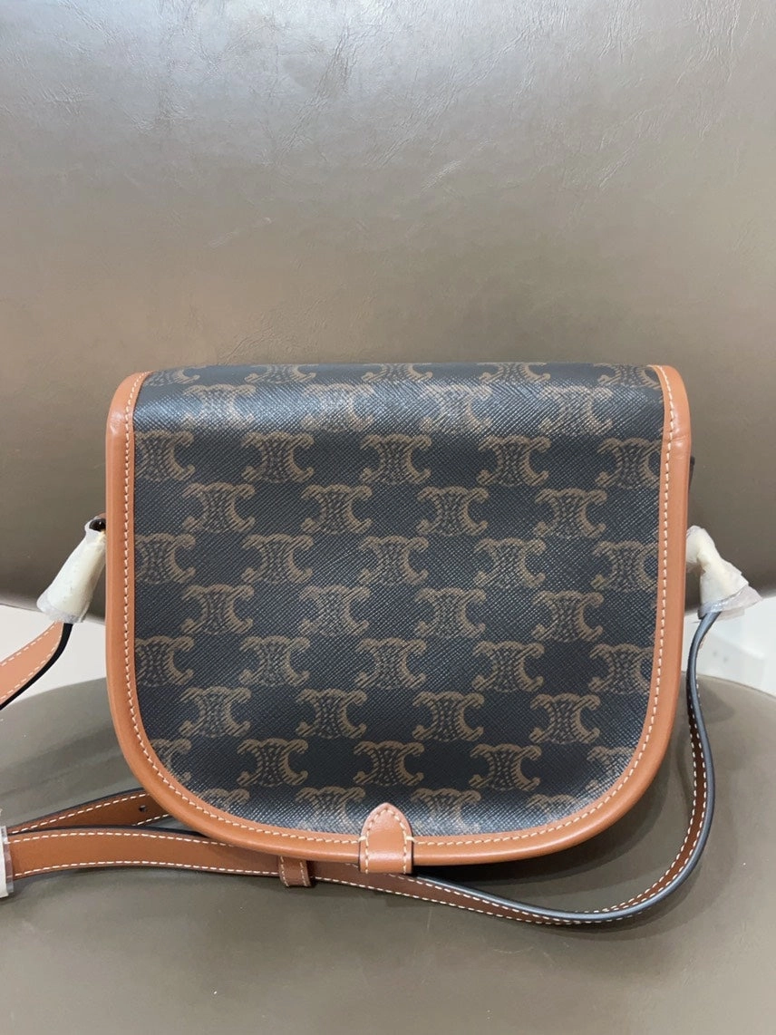 Celine Folco Brown Leather Crossbody Bag