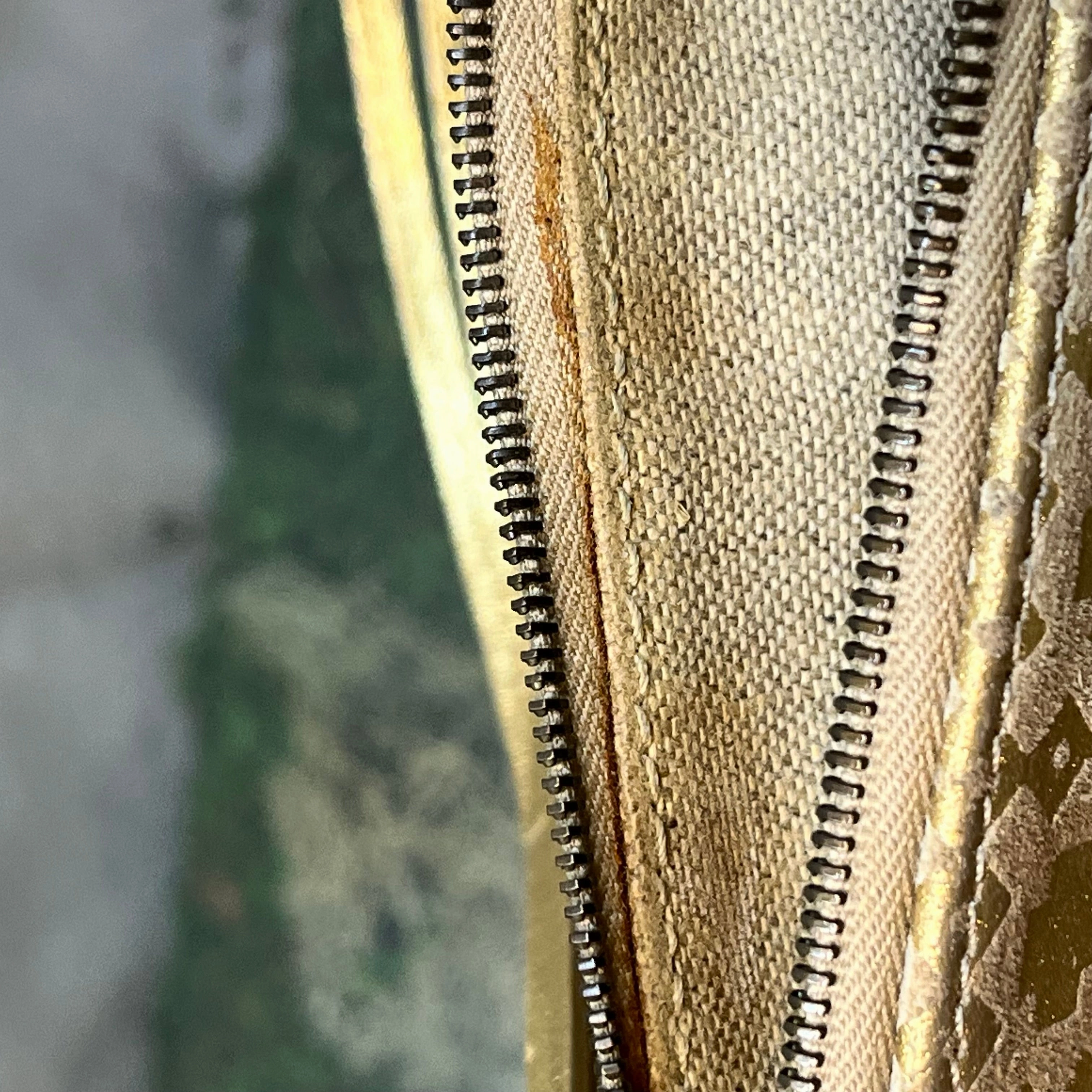 CELINE Metallic Gold Suede Leather Vintage Shoulder Bag