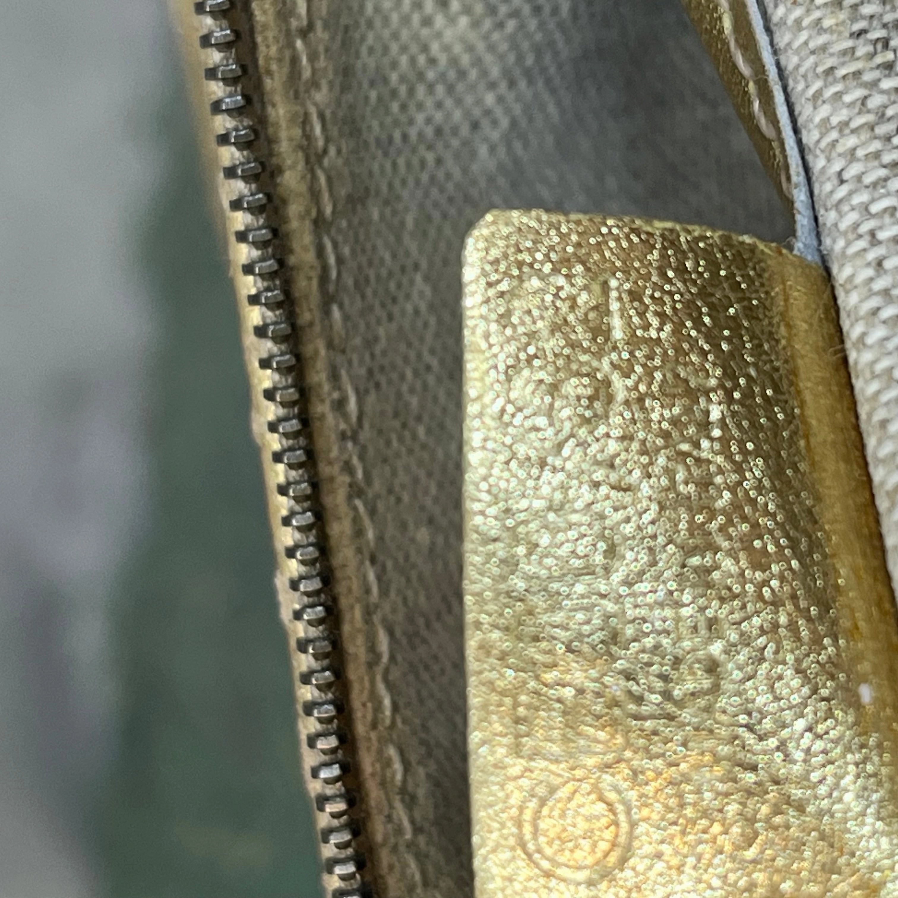 CELINE Metallic Gold Suede Leather Vintage Shoulder Bag