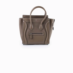 Celine Micro Luggage Grained Leather Taupe