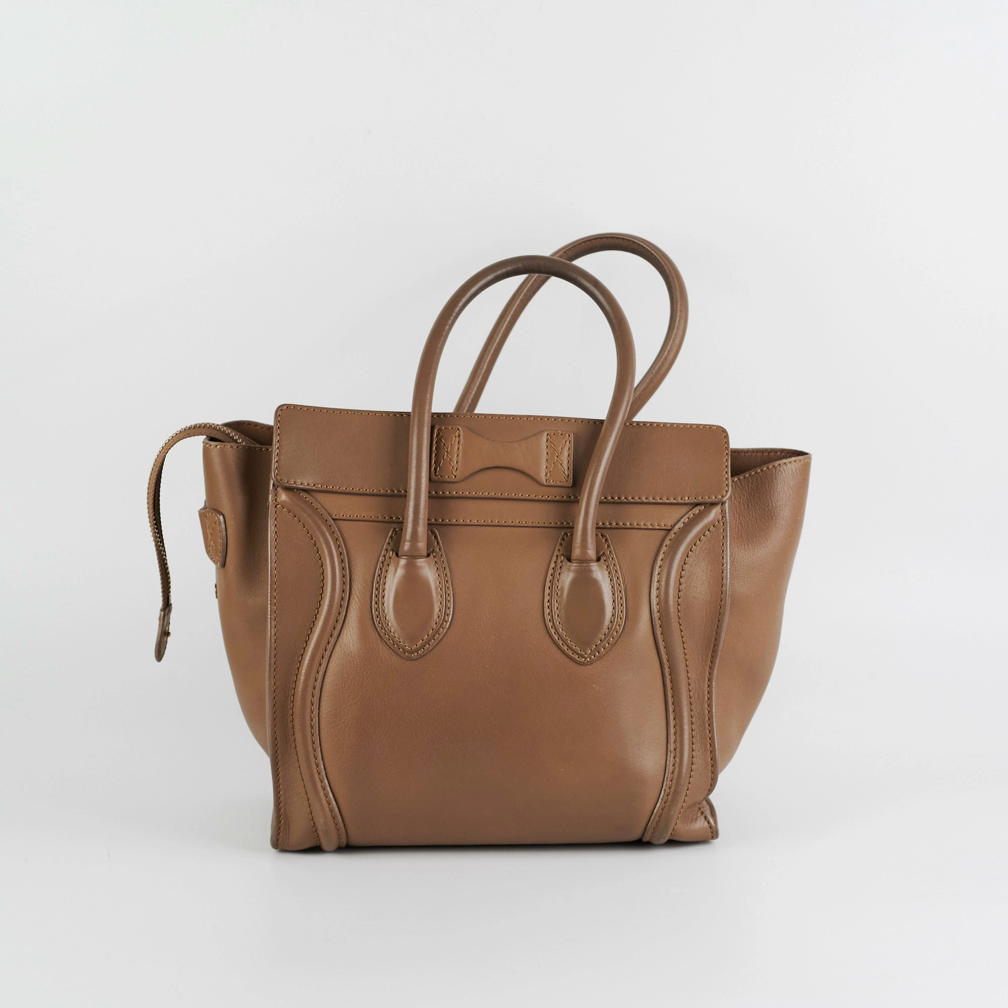 Celine Micro Luggage Taupe Tote