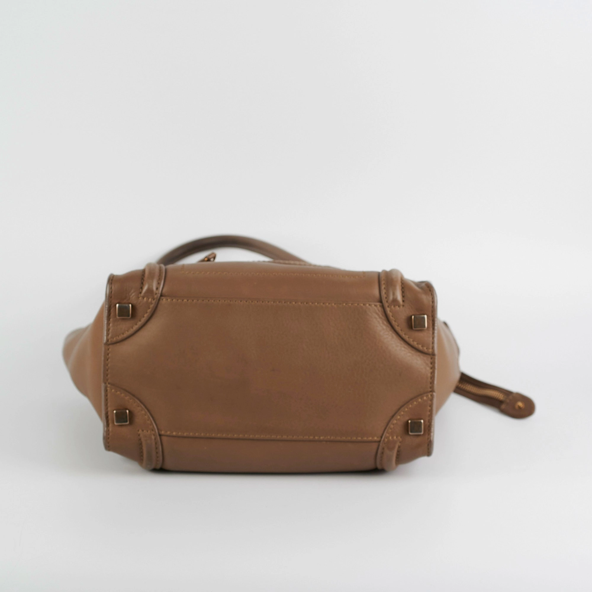 Celine Micro Luggage Taupe Tote