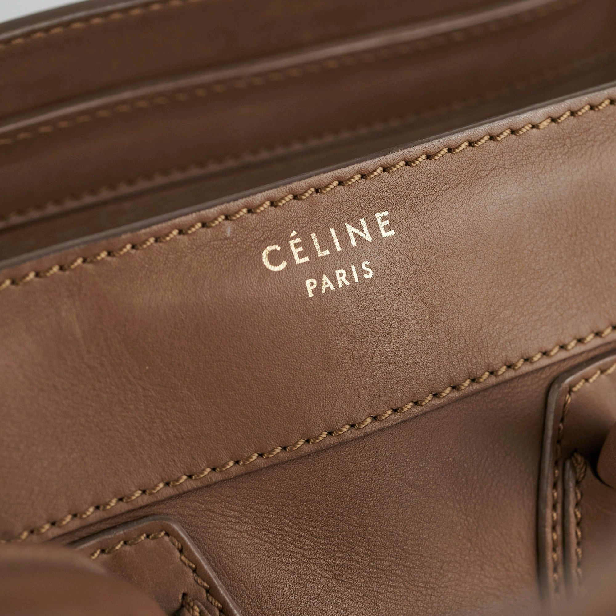 Celine Micro Luggage Taupe Tote