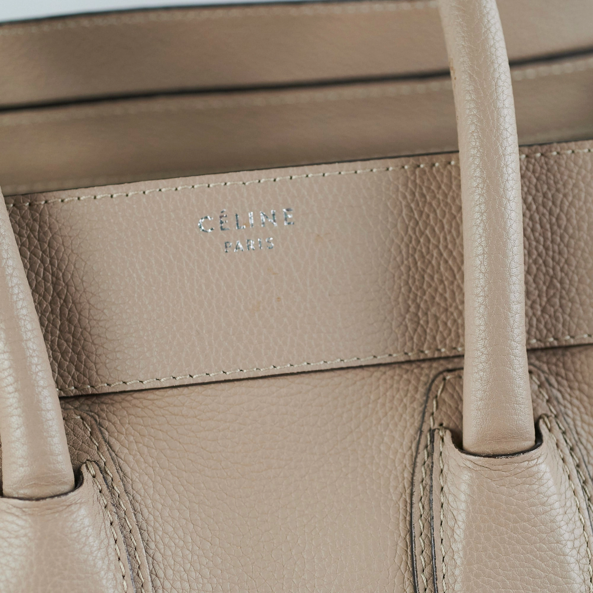 Celine Micro Luggage Tote Beige