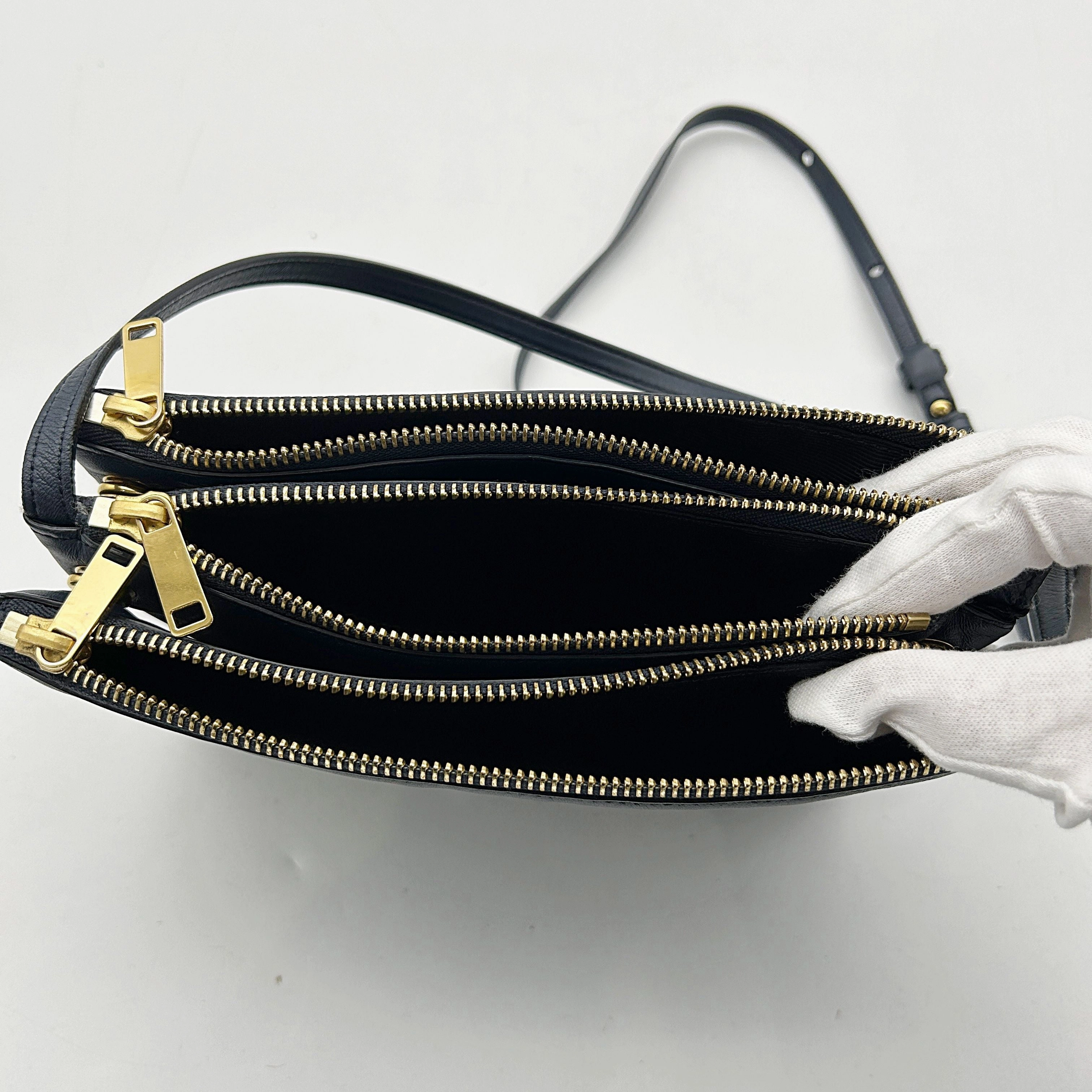 Celine Small Trio Crossbody Bag - Black Crossbody Bags, Handbags LA24367