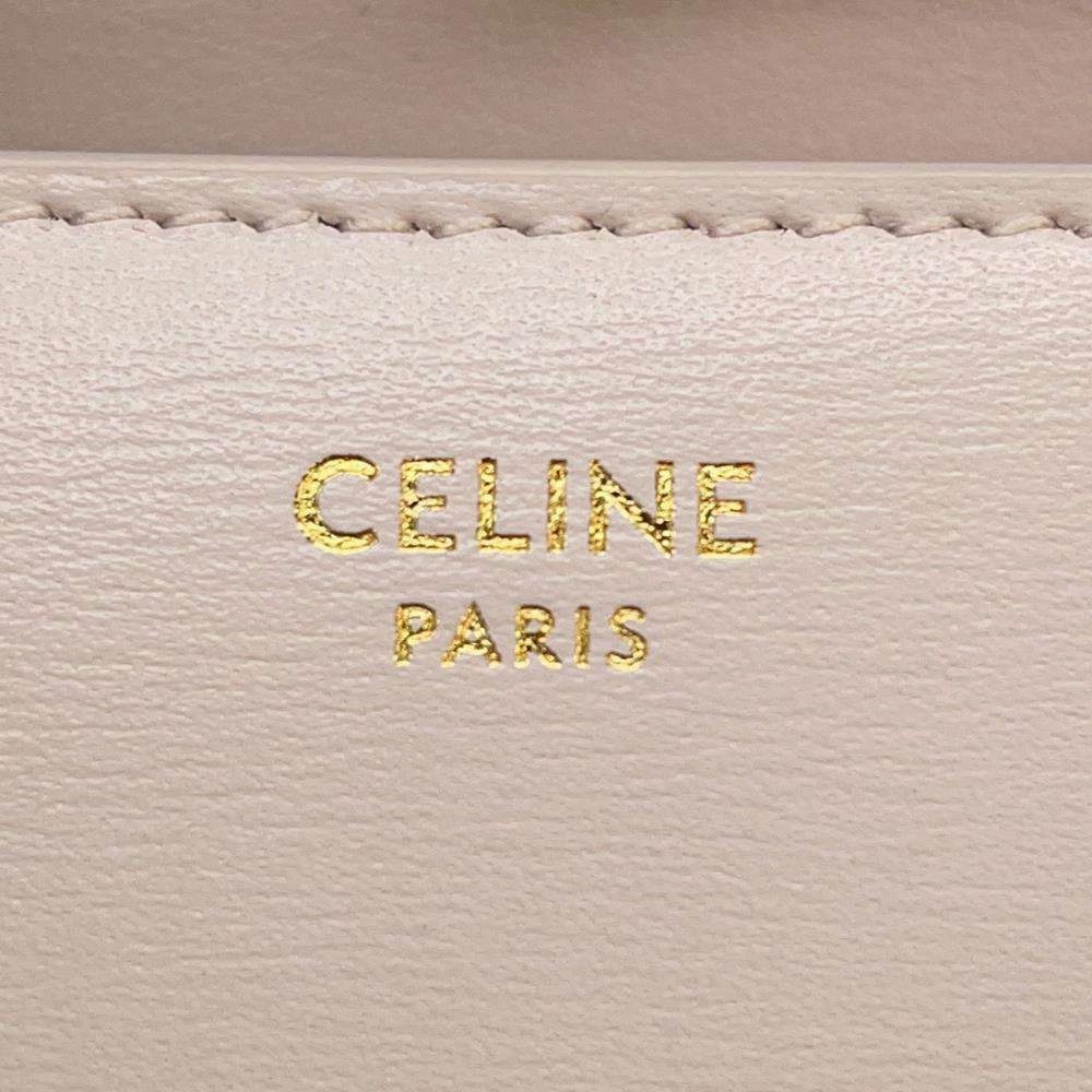 CELINE Triomphe ChainShoulderPouch Pink Leather
