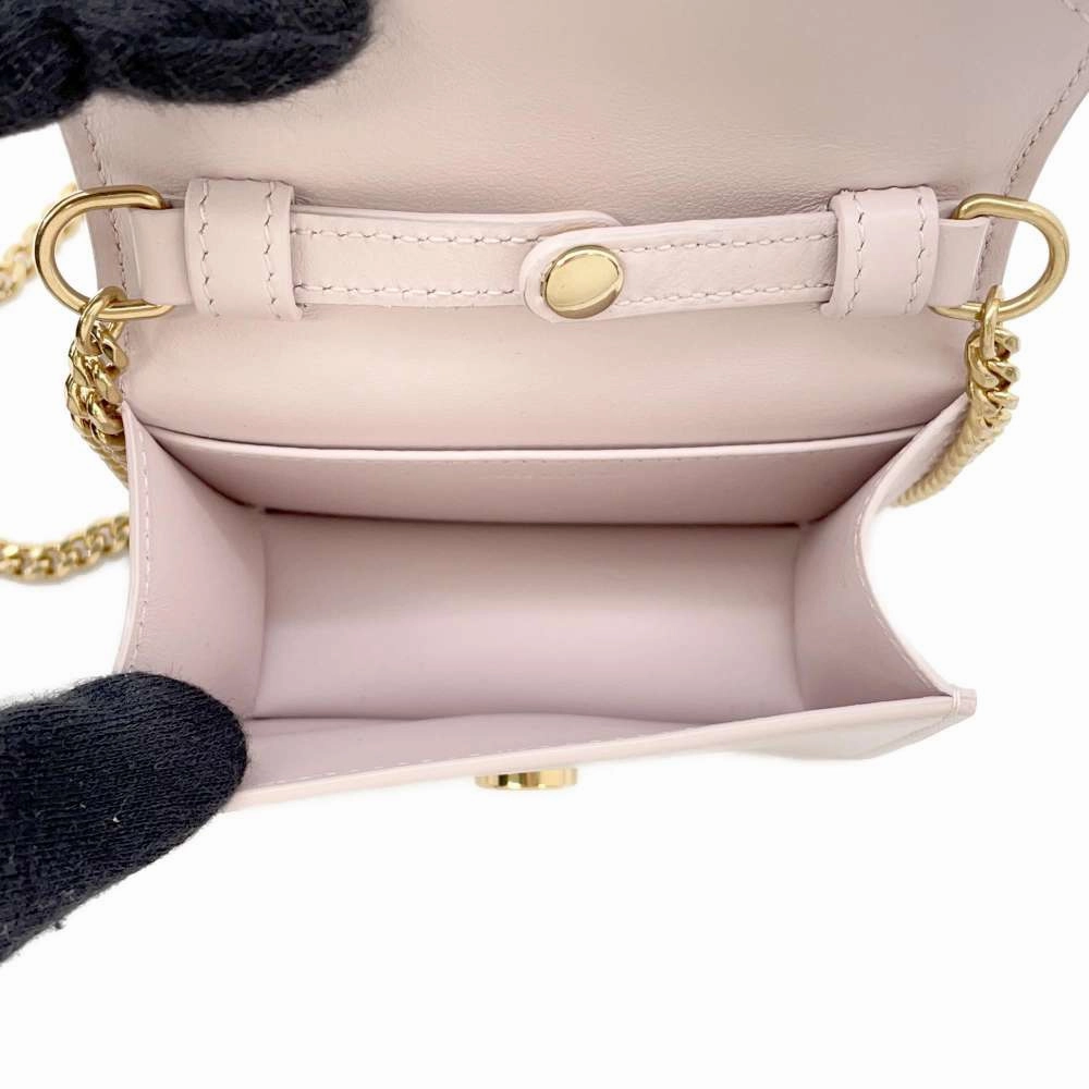 CELINE Triomphe ChainShoulderPouch Pink Leather