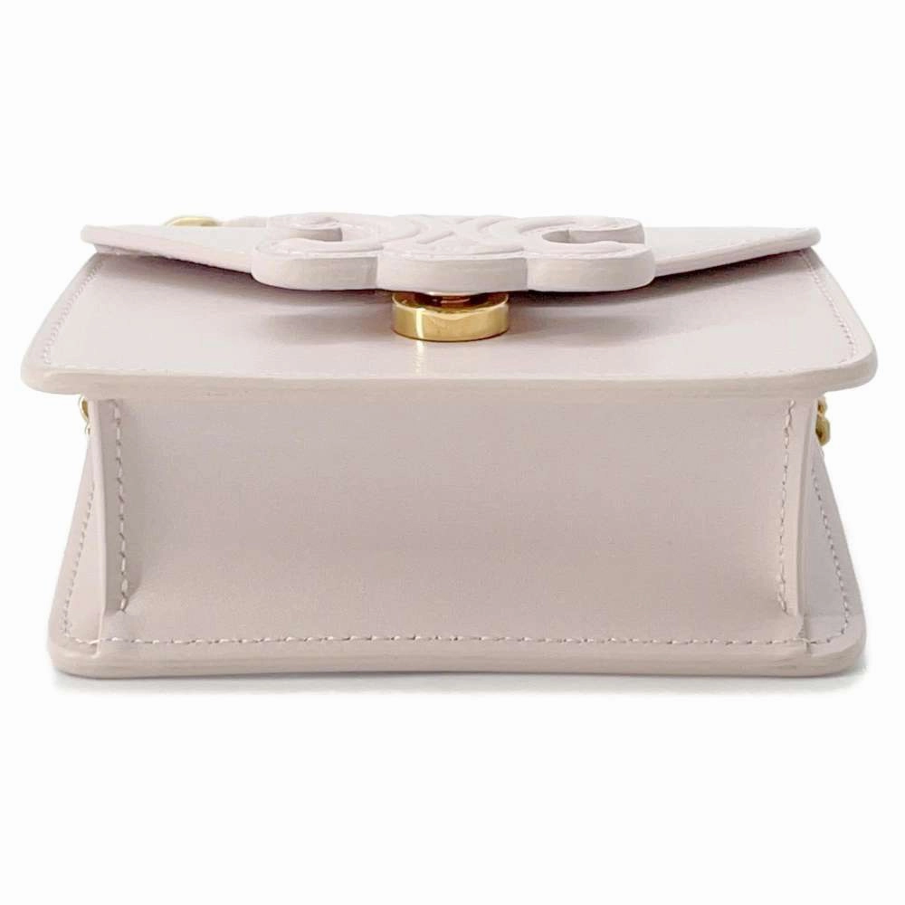CELINE Triomphe ChainShoulderPouch Pink Leather
