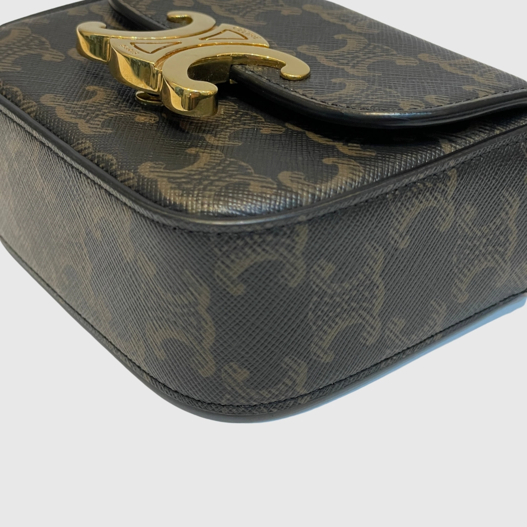 Celine Triomphe Crossbody Mini Canvas Brown GHW