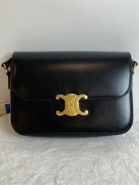 Celine Triumph Bag M Black Leather Crossbody