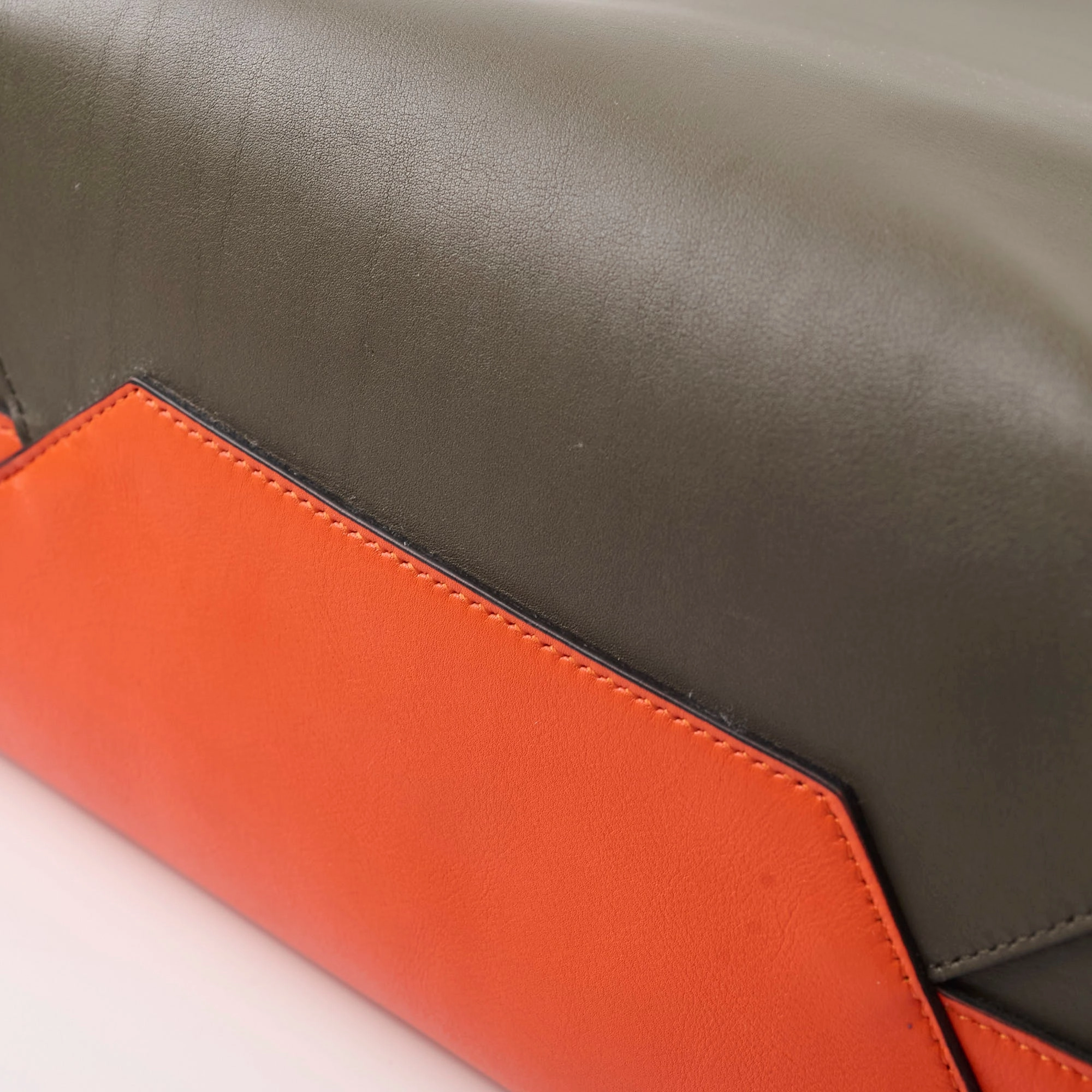 Celine Twisted Leather Cabas Tote Orange/Grey