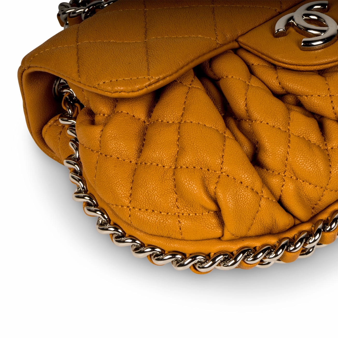 Chain Around Crossbody Bag - Mustard - SHW