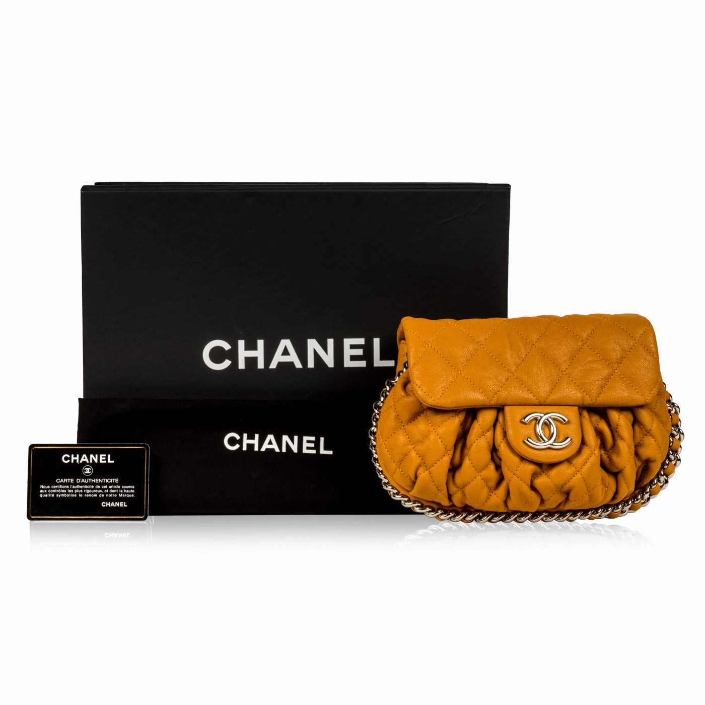 Chain Around Crossbody Bag - Mustard - SHW