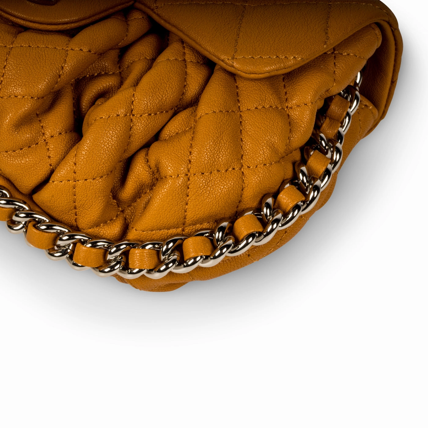 Chain Around Crossbody Bag - Mustard - SHW