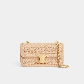 Chain Shoulder Bag Triomphe In Raffia Natural Shoulder Bag for Women