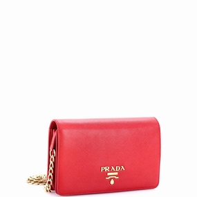 Chain Wallet Crossbody Saffiano Leather