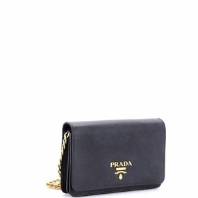 Chain Wallet Crossbody Saffiano Leather