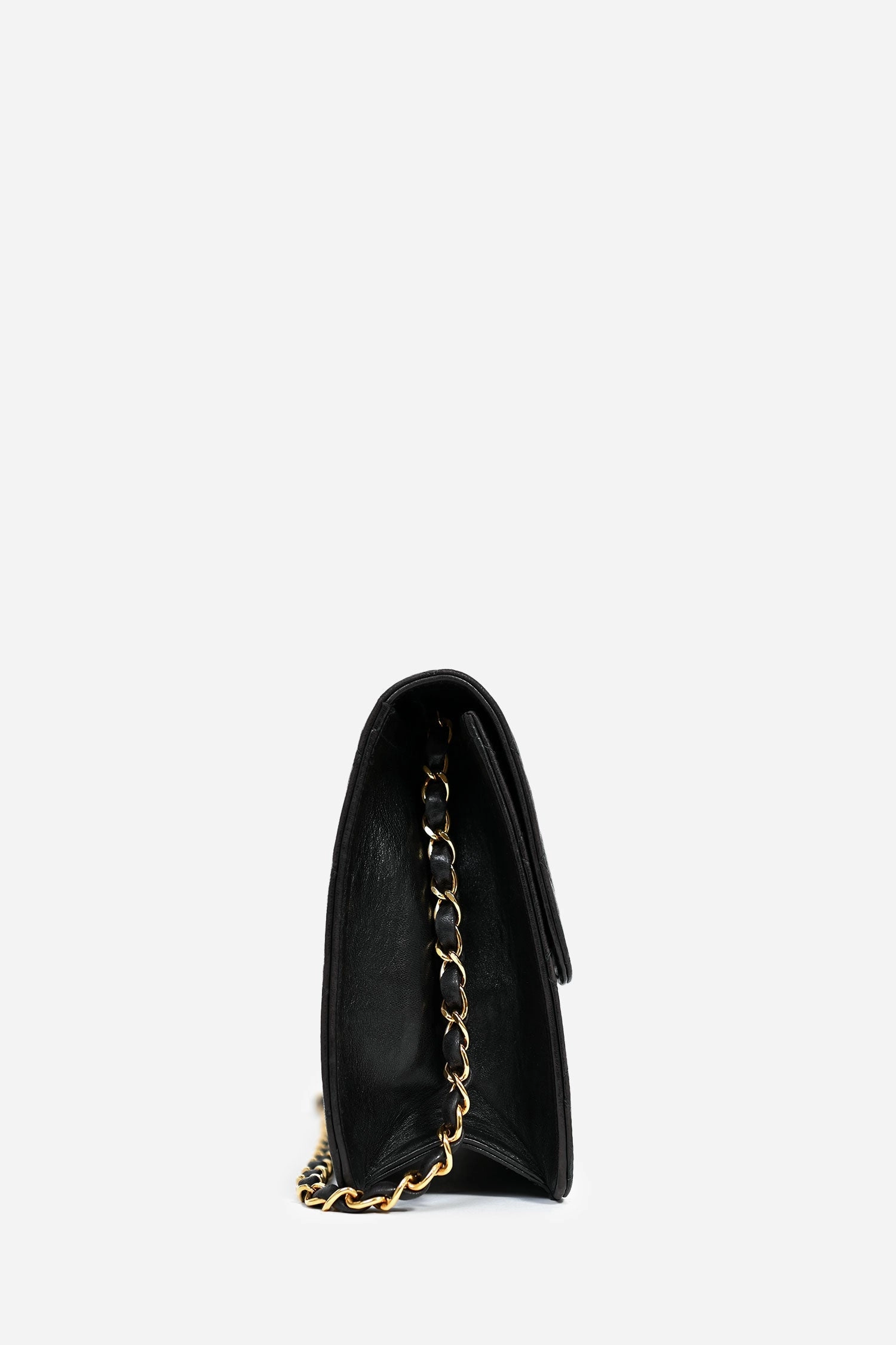 Chanel 1994 Black Lambskin Single Chain Flap Bag