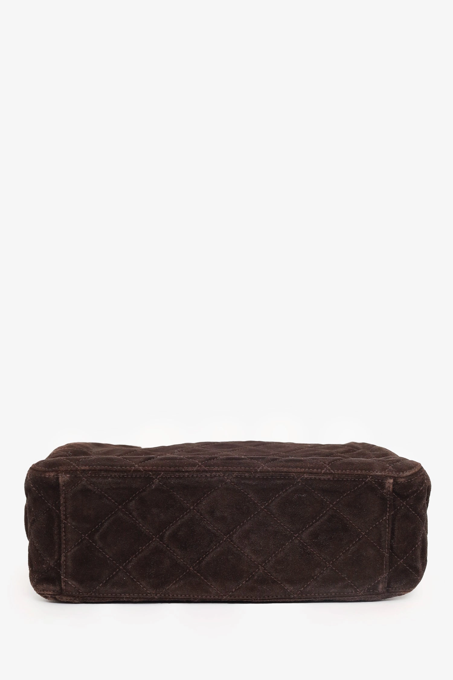 Chanel 1997-99 Brown Suede Quilted Mini Tote