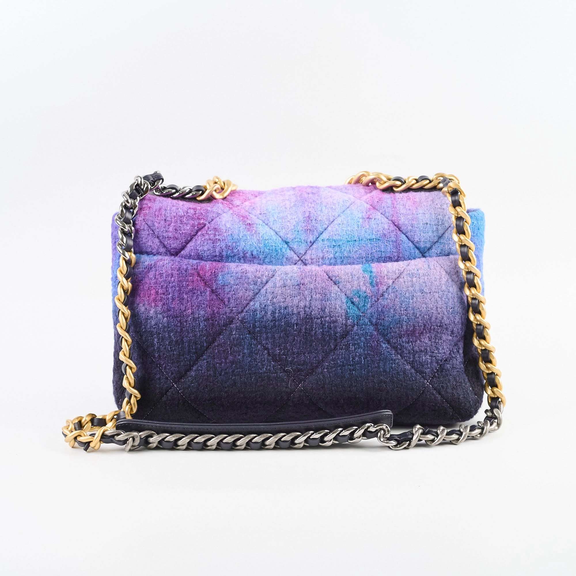 Chanel 19 Large Tweed Ombre Black/ Purple