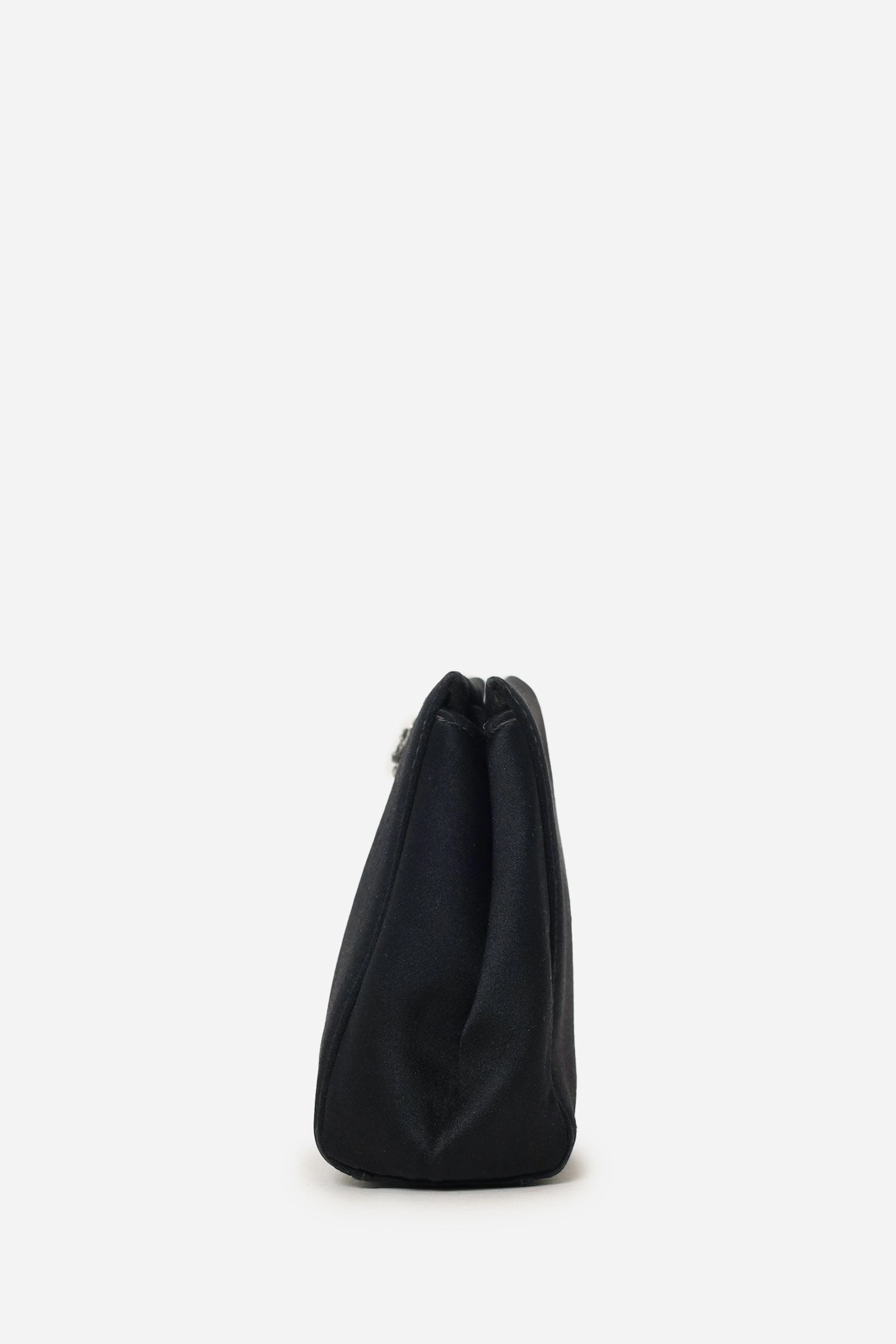 Chanel 2000-02 Black Satin Crystal Mini Camellia Bag