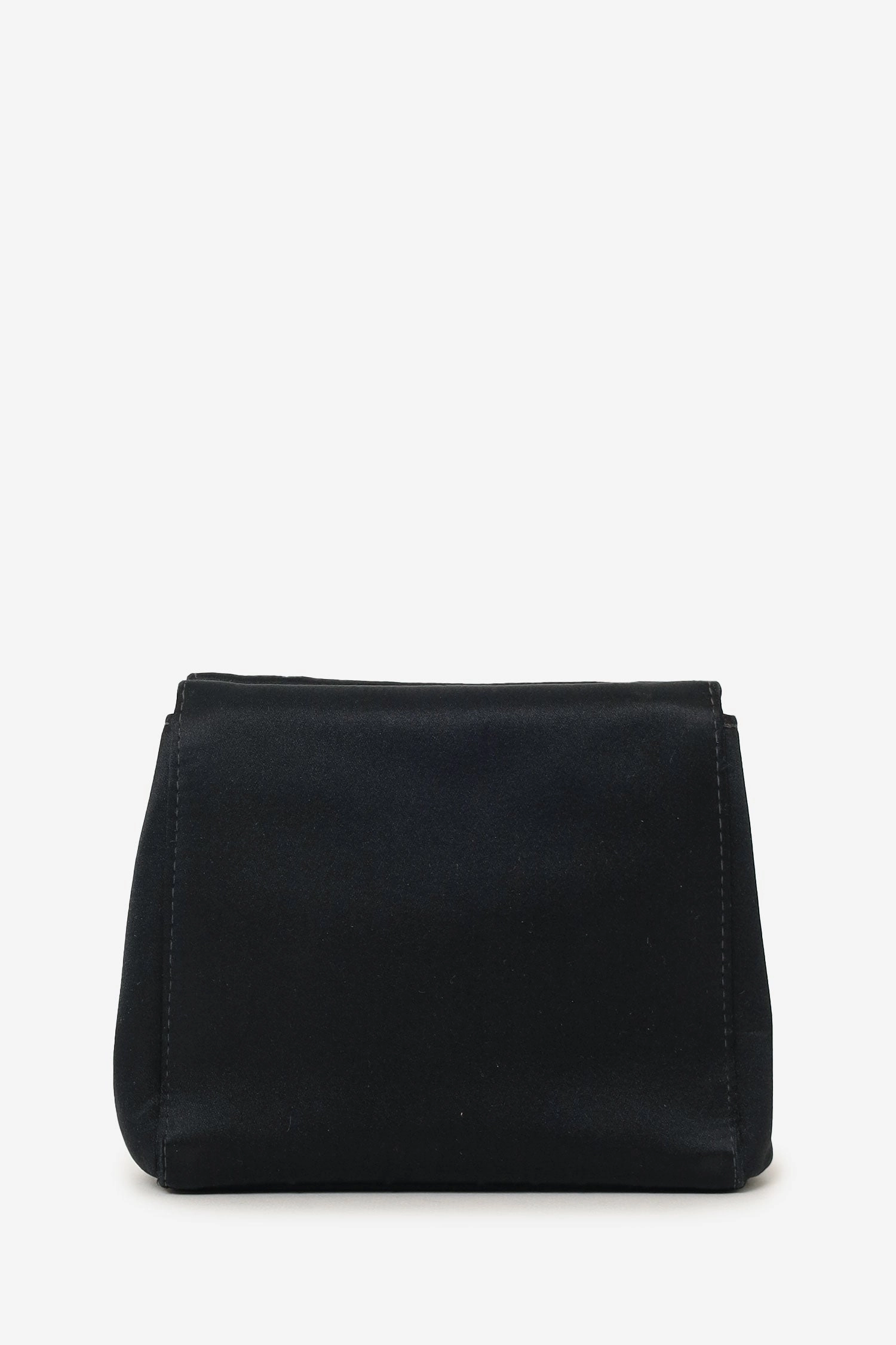 Chanel 2000-02 Black Satin Crystal Mini Camellia Bag