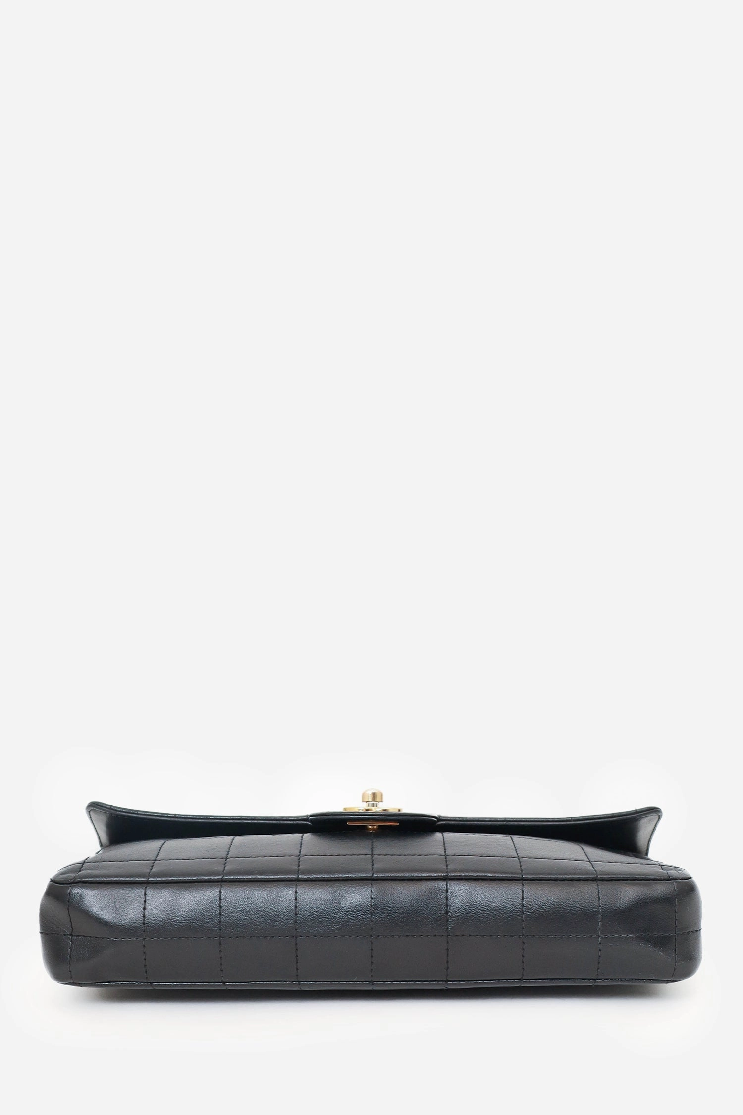 Chanel 2003-04 Black Lambskin Chocolate Bar East West Shoulder Bag