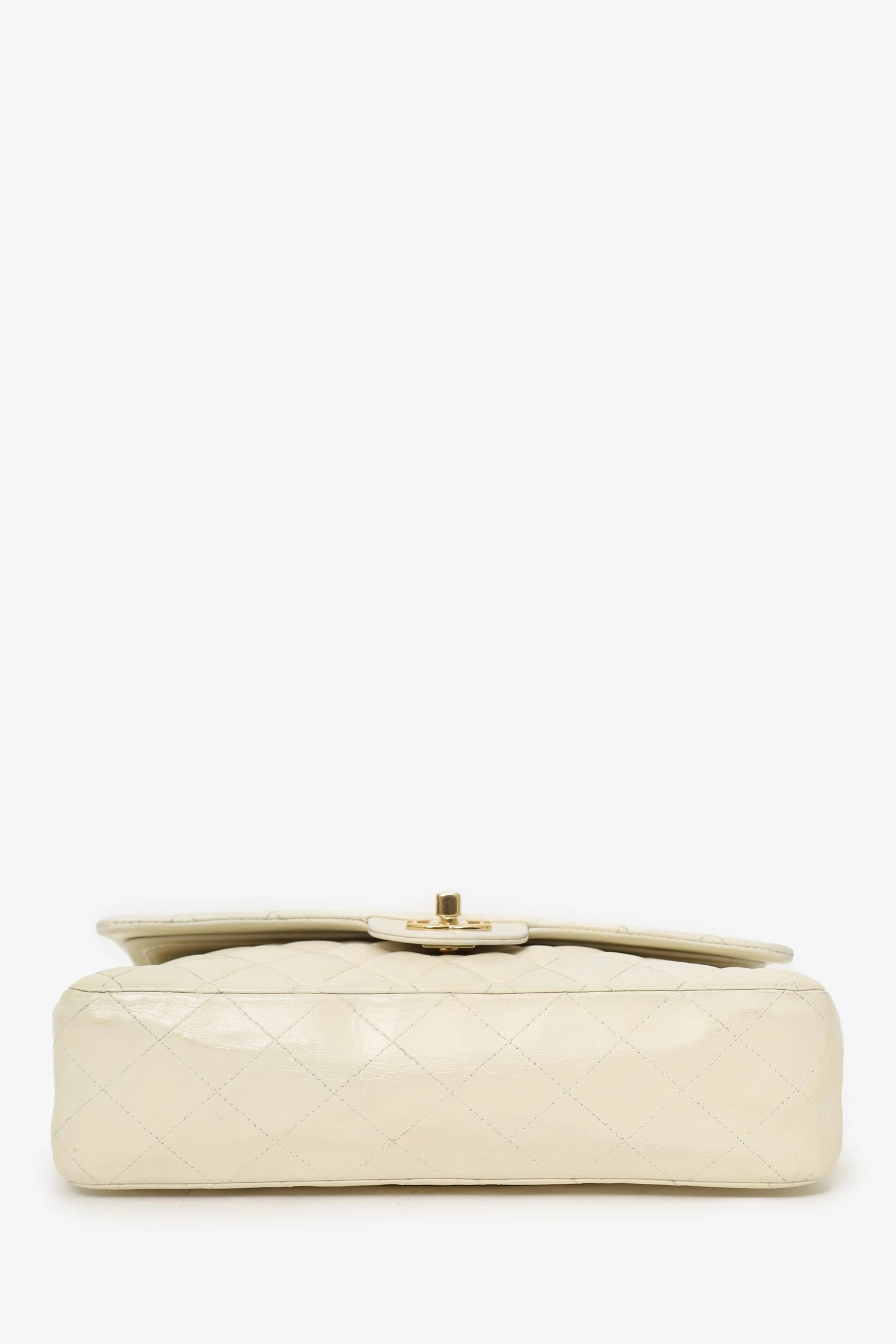 Chanel 2003-04 White Lambskin Medium Double Flap Bag 'As Is'
