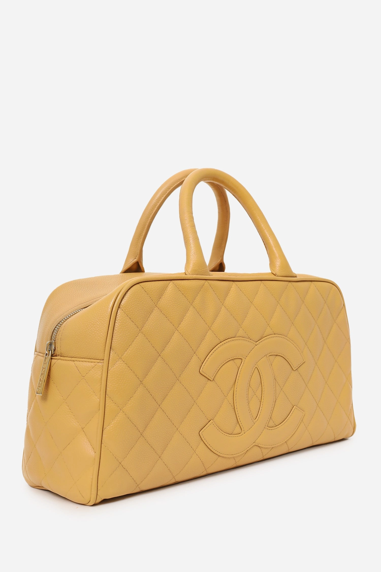 Chanel 2004-05 Beige Caviar Large Bowler Bag