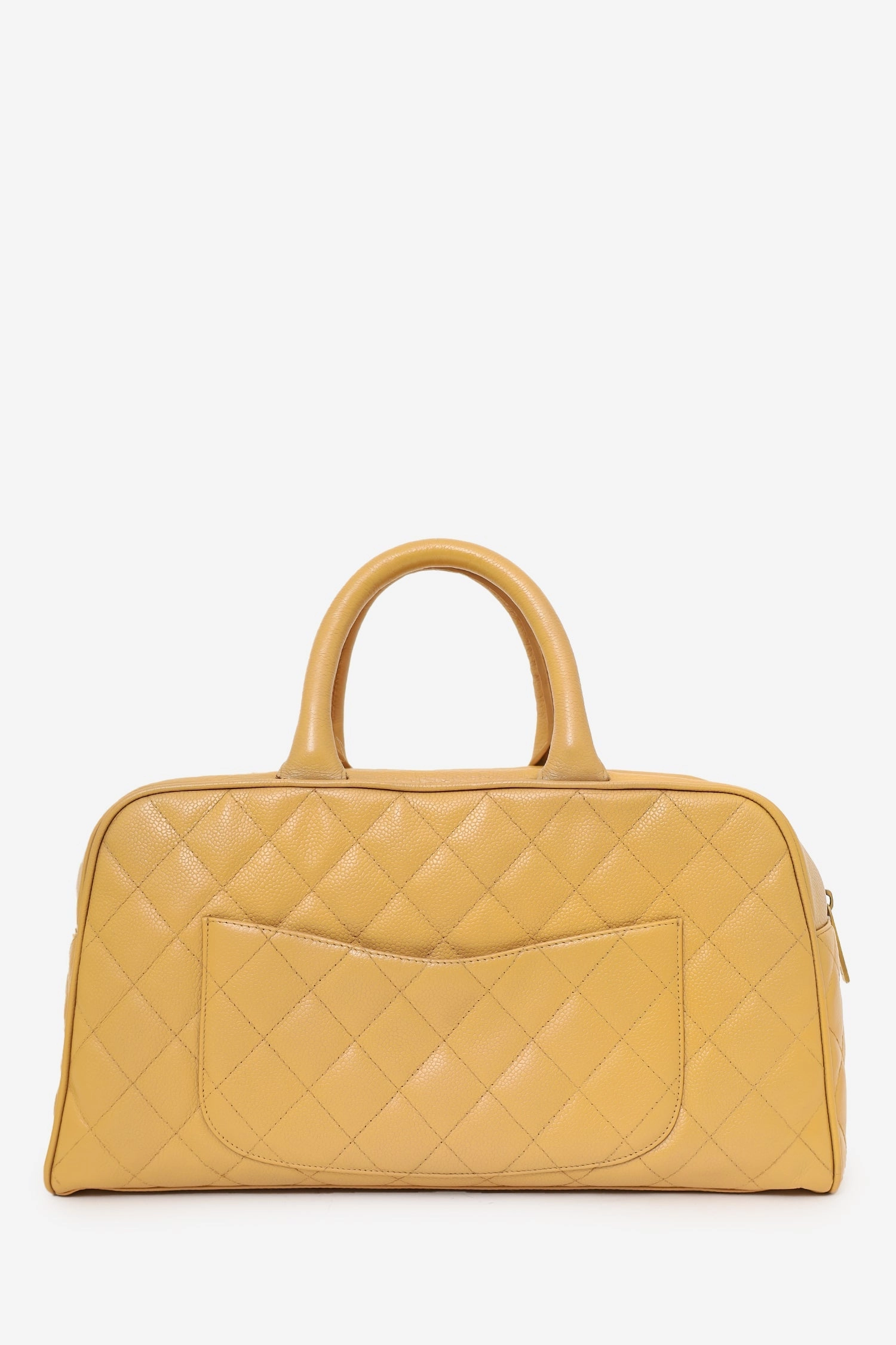 Chanel 2004-05 Beige Caviar Large Bowler Bag