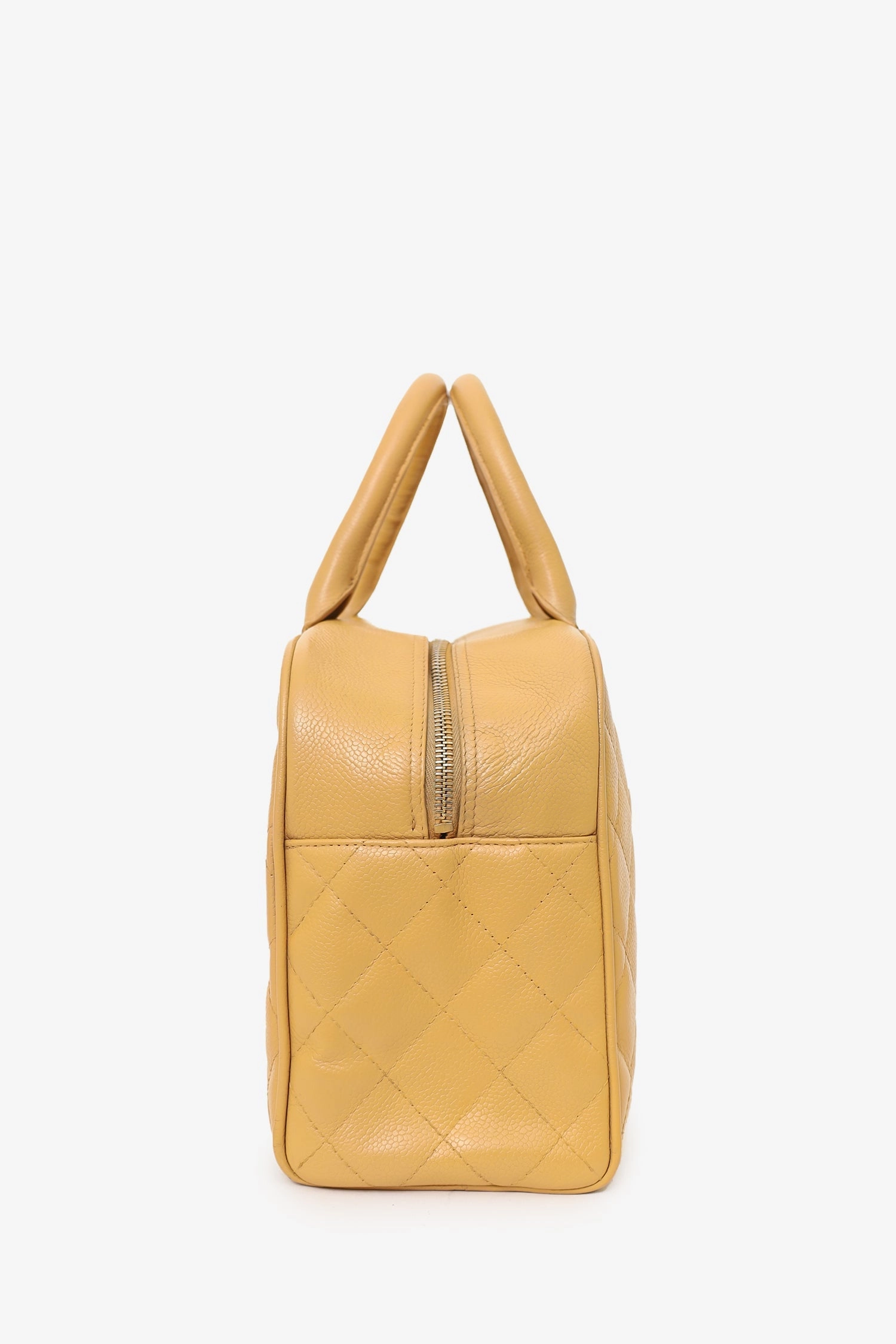 Chanel 2004-05 Beige Caviar Large Bowler Bag