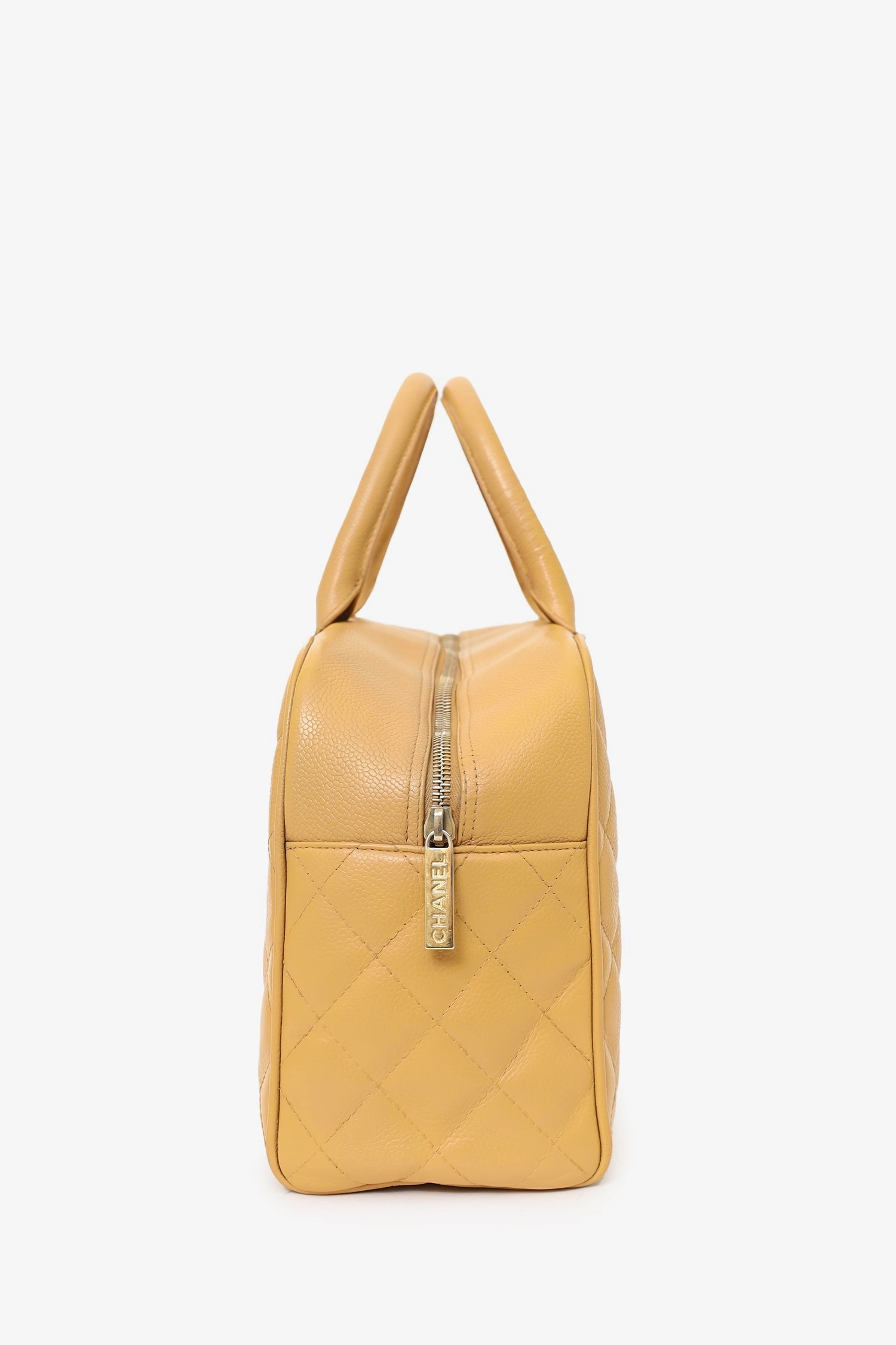 Chanel 2004-05 Beige Caviar Large Bowler Bag
