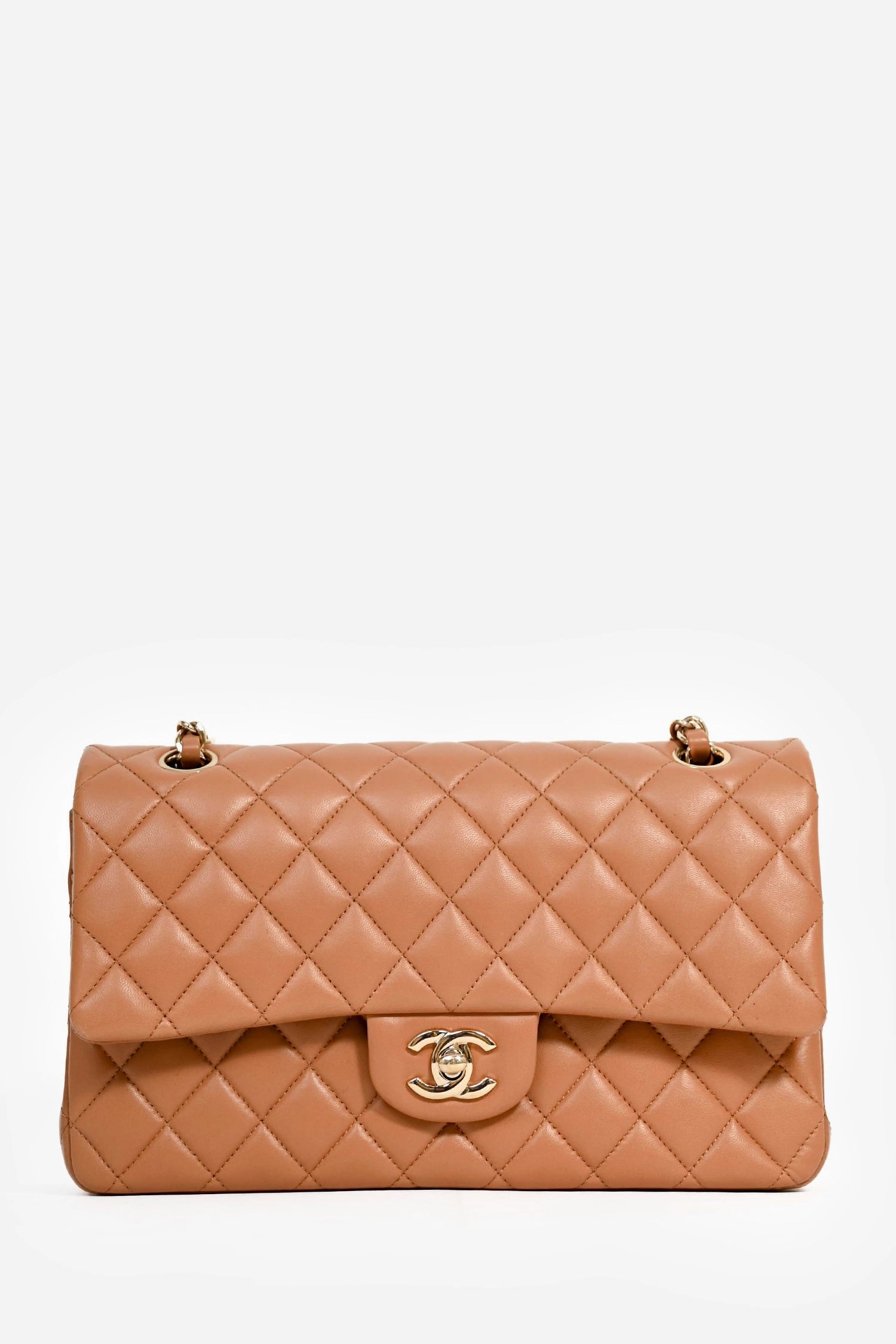 Chanel 2016-17 Nude Lambskin Medium Double Flap Shoulder Bag