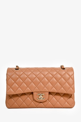 Chanel 2016-17 Nude Lambskin Medium Double Flap Shoulder Bag