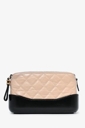 Chanel 2017-18 Beige/Black Leather Gabrielle Wallet on Chain