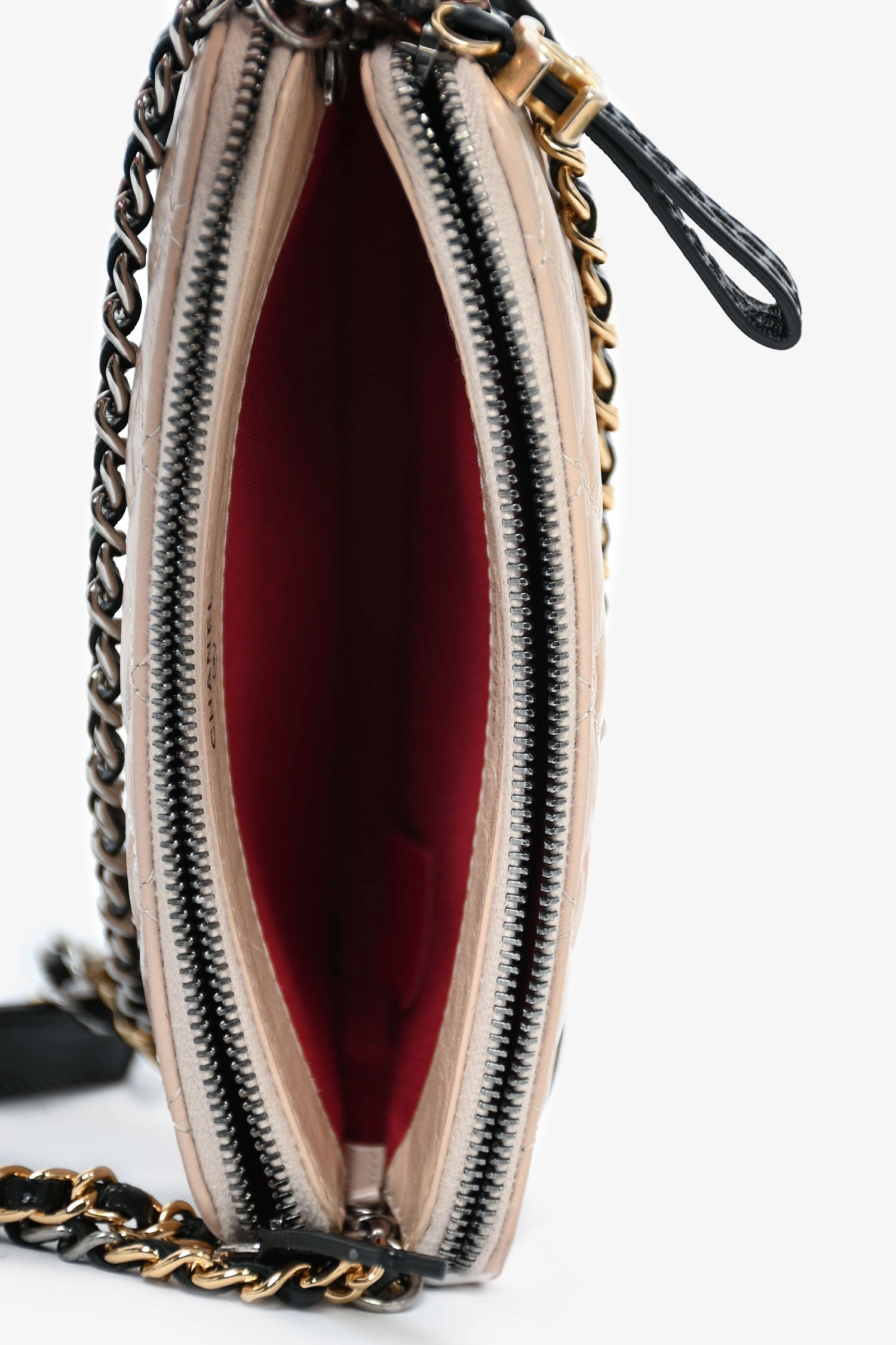Chanel 2017-18 Beige/Black Leather Gabrielle Wallet on Chain